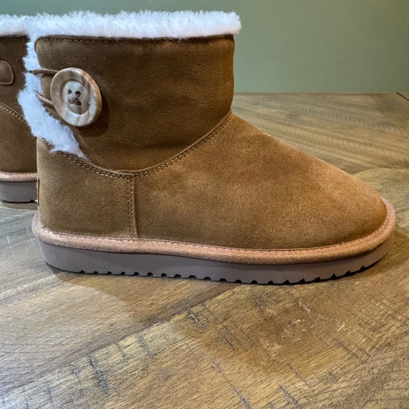 Koolaburra by UGG, Nalie Mini Chestnut Fur Lined Button Boots Women’s size 5 - Picture 13 of 16